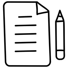 Paper with pencil, writing concept