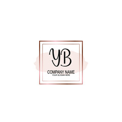 Initial YB Handwriting, Wedding Monogram Logo Design, Modern Minimalistic and Floral templates for Invitation cards