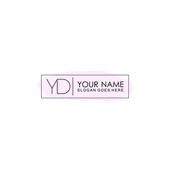 Initial YD Handwriting, Wedding Monogram Logo Design, Modern Minimalistic and Floral templates for Invitation cards