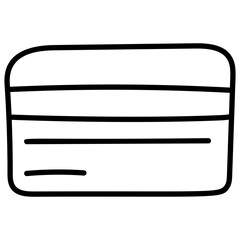 Line design of debit card icon.