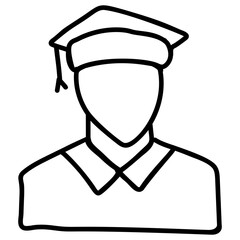 Graduate student in line  icon design 