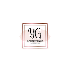 Initial YG Handwriting, Wedding Monogram Logo Design, Modern Minimalistic and Floral templates for Invitation cards
