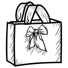 Reusable gift bag in doodle design 