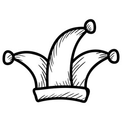Clown hat vector in doodle design 
