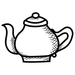 Obraz premium Doodle design of tea kettle vector 