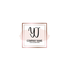 Initial YJ Handwriting, Wedding Monogram Logo Design, Modern Minimalistic and Floral templates for Invitation cards
