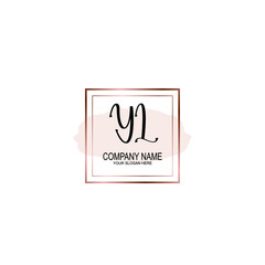 Initial YL Handwriting, Wedding Monogram Logo Design, Modern Minimalistic and Floral templates for Invitation cards