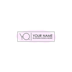 Initial YQ Handwriting, Wedding Monogram Logo Design, Modern Minimalistic and Floral templates for Invitation cards