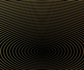 Gold luxurious circle pattern with golden wave lines over. Abstract background, vector illustration