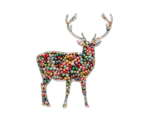 Reindeer Antler deer Beads Icon Logo Handmade Embroidery illustration