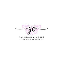 Initial ZE Handwriting, Wedding Monogram Logo Design, Modern Minimalistic and Floral templates for Invitation cards