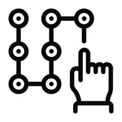
A pattern lock for phone privacy in solid icon

