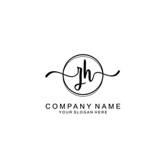 Initial ZH Handwriting, Wedding Monogram Logo Design, Modern Minimalistic and Floral templates for Invitation cards