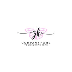 Initial ZK Handwriting, Wedding Monogram Logo Design, Modern Minimalistic and Floral templates for Invitation cards