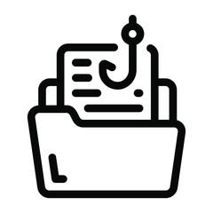 
Folder phishing solid icon, trendy vector
