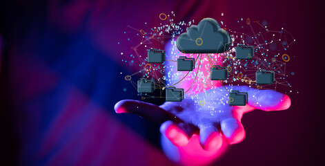 Obraz premium Digital Network and data concept.