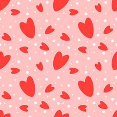 vector seamless pattern on the theme of Valentine's Day with hearts on a pink background. pattern for printing on fabric, wrapping paper. background for websites and applications