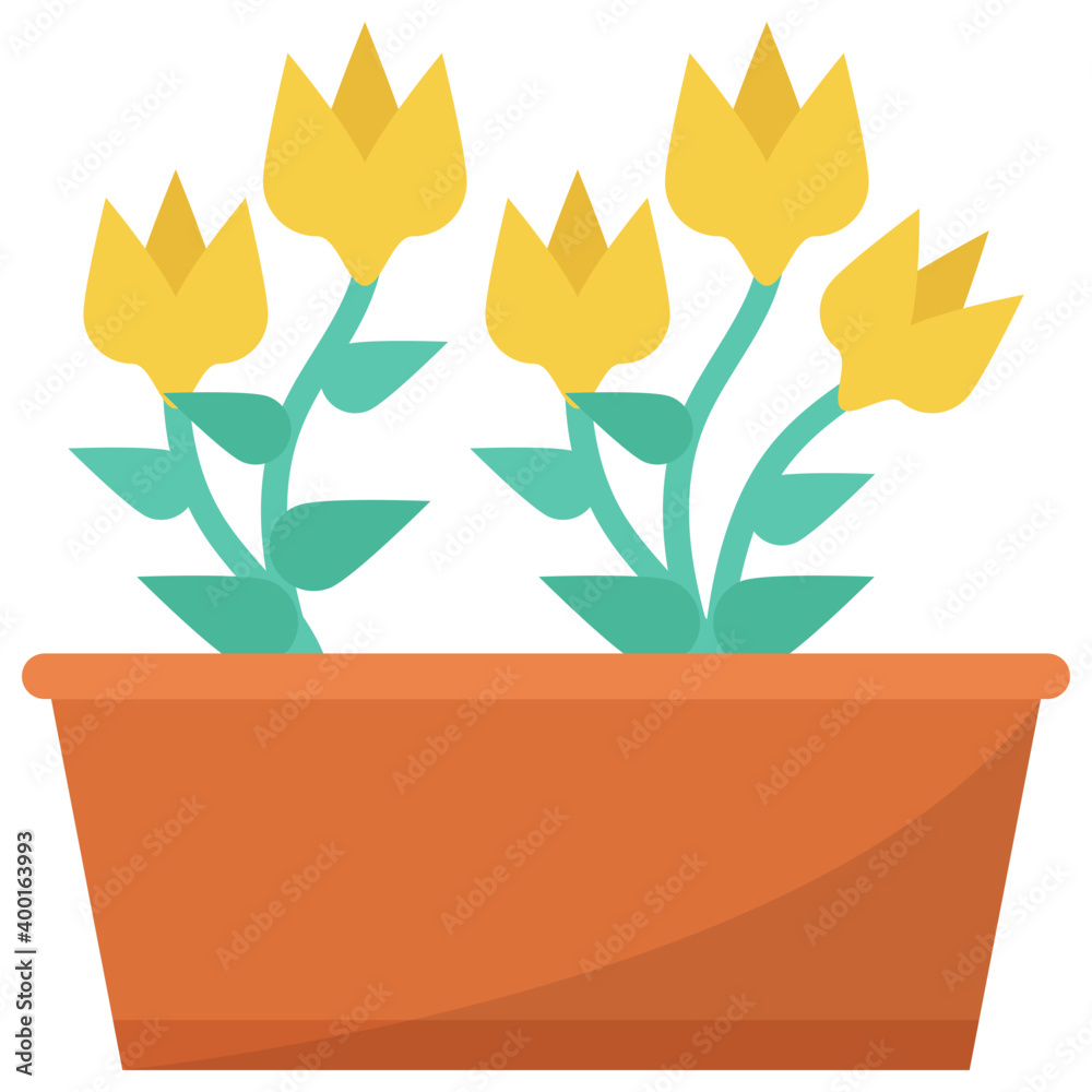 Wall mural flower pot