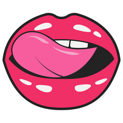 Obraz premium Tongue Licking Lips 