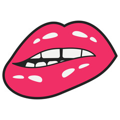 Lip Biting Vector 
