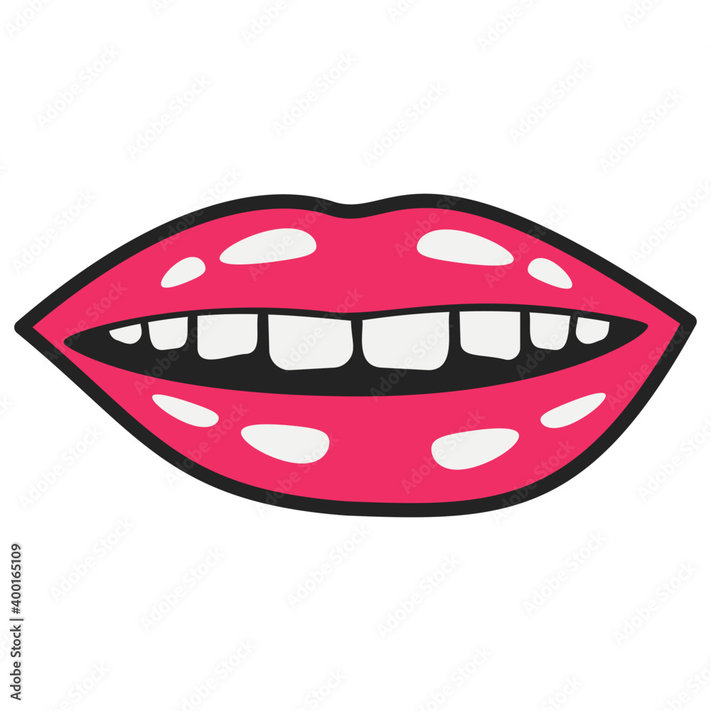 Poster lips sticker vector