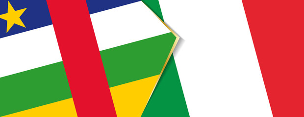 Central African Republic and Italy flags, two vector flags.