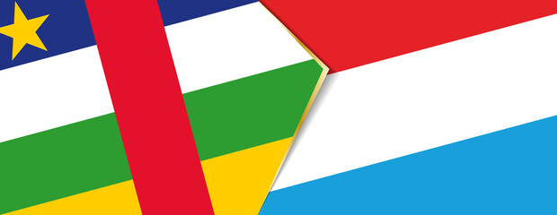 Central African Republic and Luxembourg flags, two vector flags.