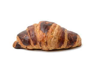 baked croissant isolated on white background
