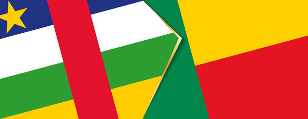 Central African Republic and Benin flags, two vector flags.