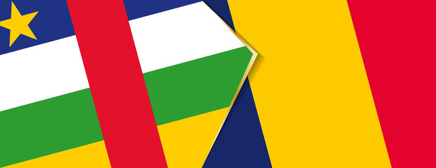 Central African Republic and Chad flags, two vector flags.