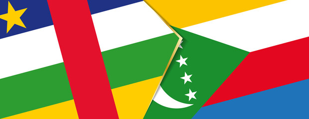 Central African Republic and Comoros flags, two vector flags.