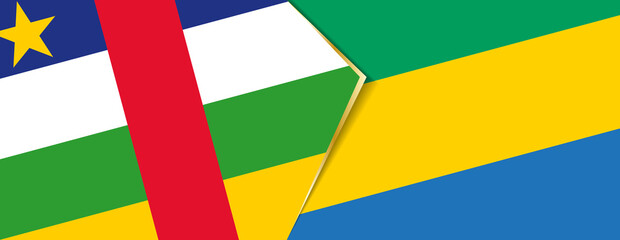 Central African Republic and Gabon flags, two vector flags.
