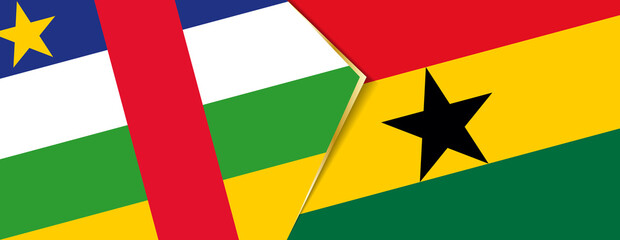 Central African Republic and Ghana flags, two vector flags.