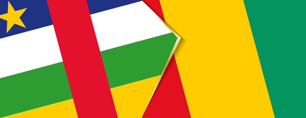 Central African Republic and Guinea flags, two vector flags.