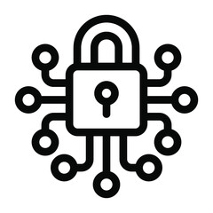
Digital lock vector in solid design, encryption  
