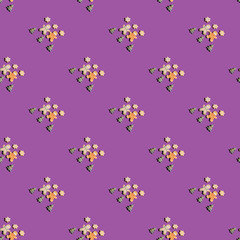 Two gingerbread men walking in the woods. The concept of social distancing.Seamless pattern