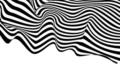abstract pattern wavy stripes rippled relief black and white lines background vector twisted curved part 12