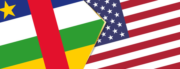 Central African Republic and USA flags, two vector flags.