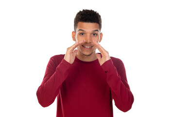 Latin guy with short afro hair