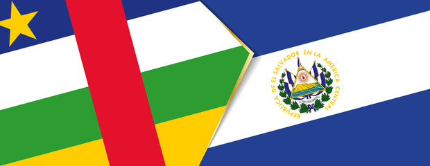 Central African Republic and El Salvador flags, two vector flags.