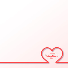 Happy Valentines Day card with heart. Vector