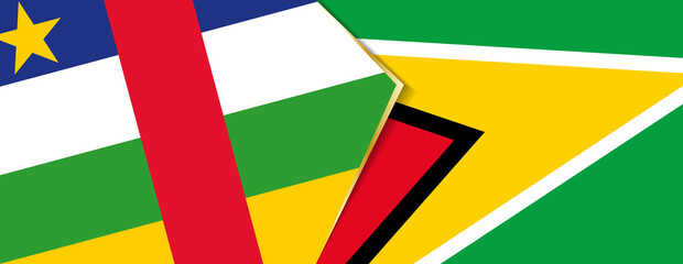 Central African Republic and Guyana flags, two vector flags.