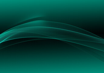Abstract background waves. Black and aqua green abstract background for wallpaper or business card
