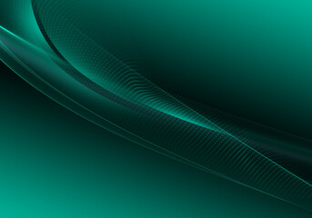 Abstract background waves. Black and aqua green abstract background for wallpaper or business card