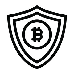 
Bitcoin protection vector in solid design 
