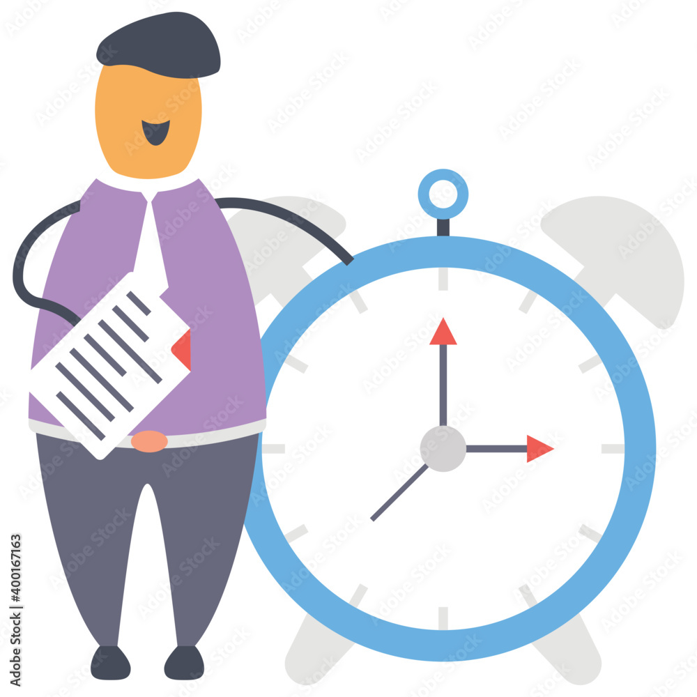 Sticker time management vector