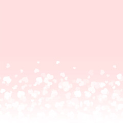 Valentine's Day background with falling hearts. Vector