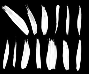 Beautiful white paint stroke brushes for painting