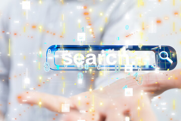 online search bar engine touch digital 3d