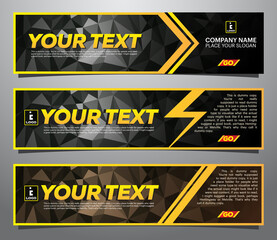 Naklejka premium A set of modern vector banners with polygonal/Triangular background